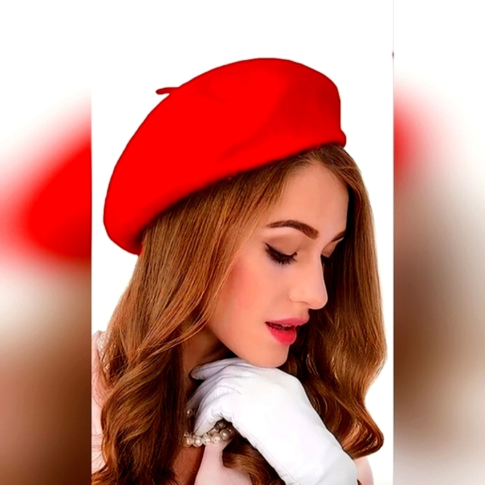 NEW RED FRENCH Beret Classic Tam Warm Winter French Art Basque Beret HAT
